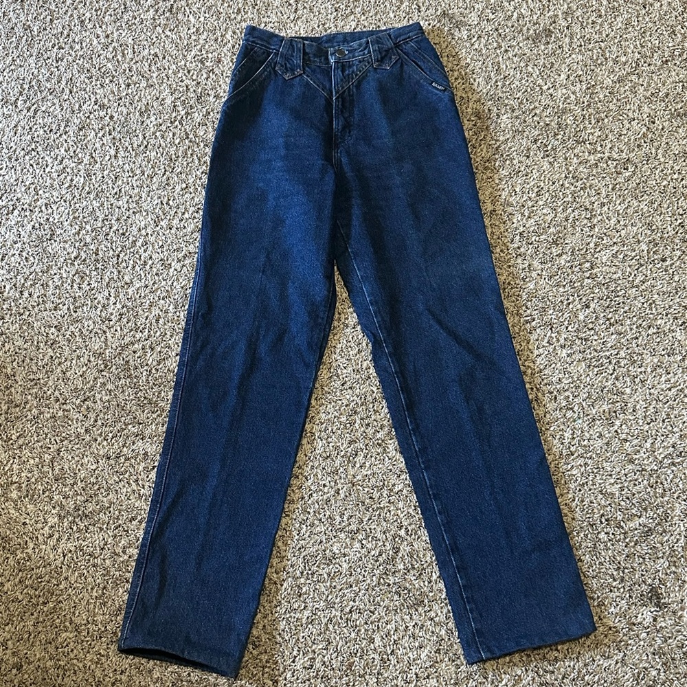 Vintage Rockies Dark Wash High Waisted Tapered Leg Jeans size 29 / 9 - 27” waist